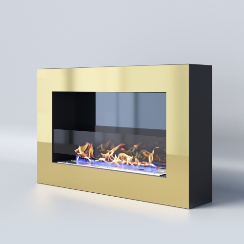 Биокамин "Русский огонь" Барокко 800N настенный (высота 500мм.) с декоративным стеклом (стемалитом)