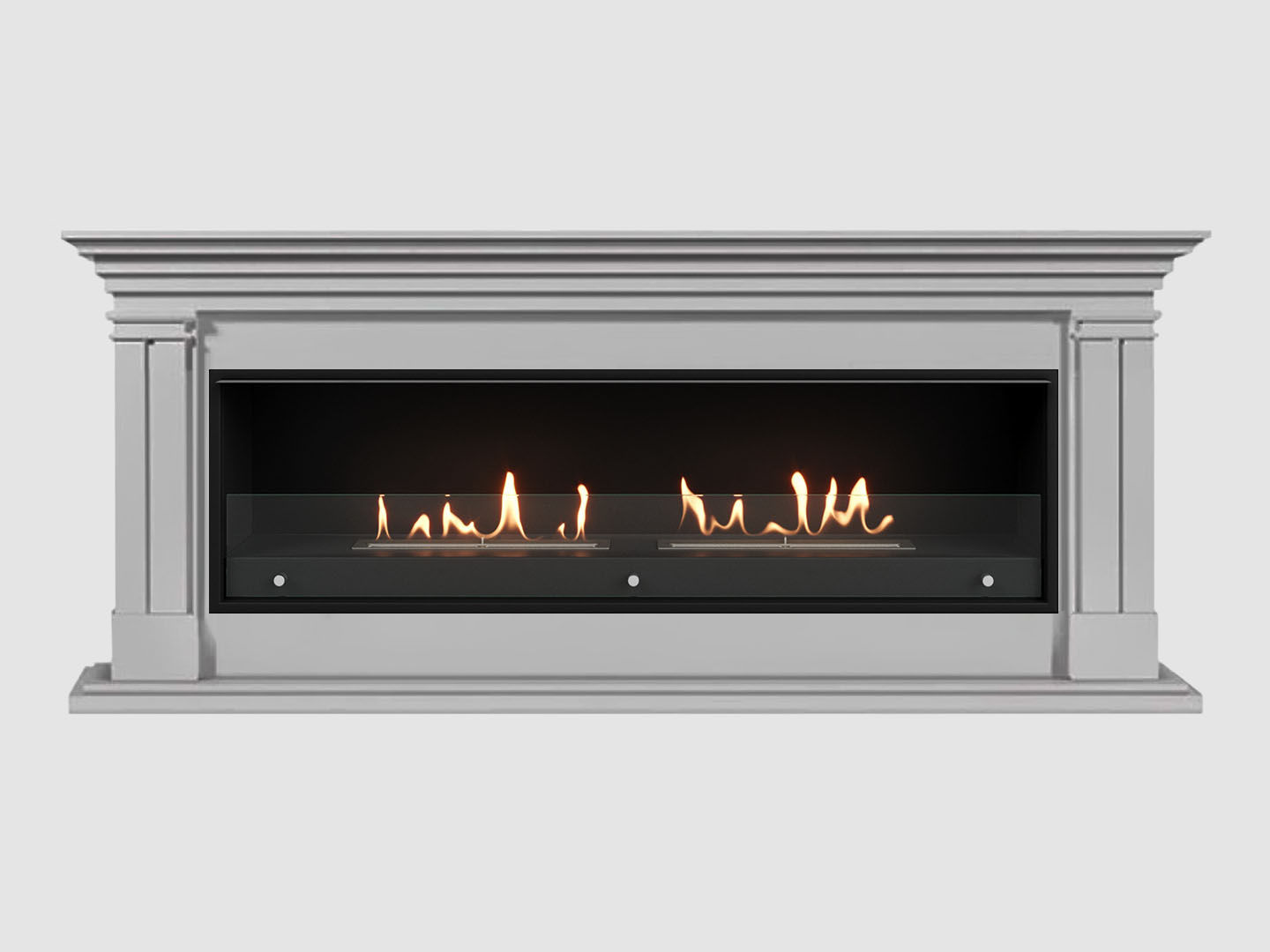 Каминный портал МДФ "LYON 1960" с биокамином Lux Fire "Фаер Бокс Вега-2" (белый) по цене 107 390 руб.