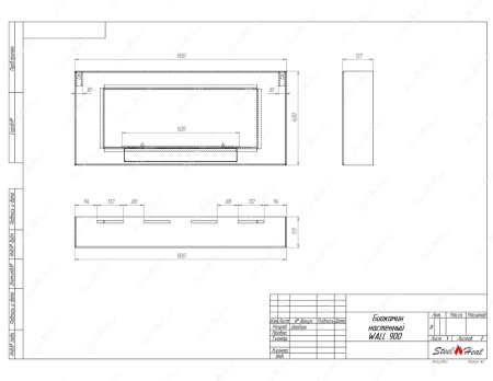 Биокамин SteelHeat WALL 900 белый (стекло + стемалит) по цене 37 500 руб.