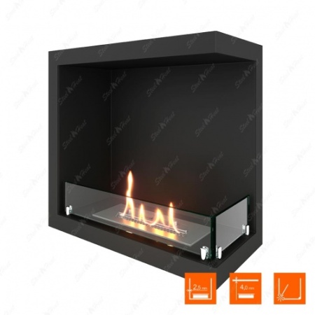 Биокамин угловой SteelHeat Leader 500 правый стекло + стемалит по цене 28 389 руб.